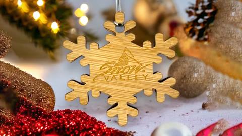 Snow Valley snowflake wooden ornament hanging