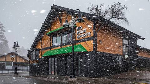 Big Bear Sports building in the snow